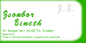 zsombor bineth business card